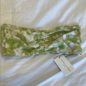 Faithfull The Brand Green and White Bandeau Top
